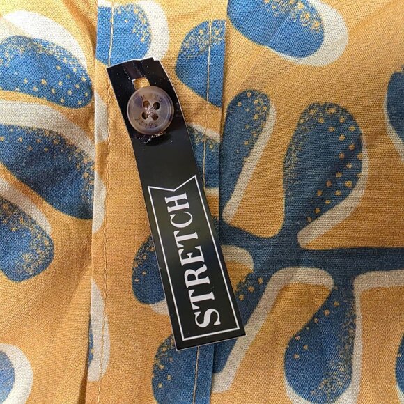 Salty Crew Mens XL Yellow Blue Short Sleeve Button Up Shirt Stretch Fit Casual - Picture 6 of 11